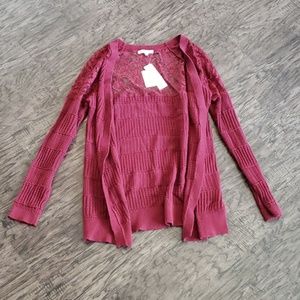 ⚡1 HOUR SALE⚡NWT 41 Hawthorn Lace Detail Cardigan